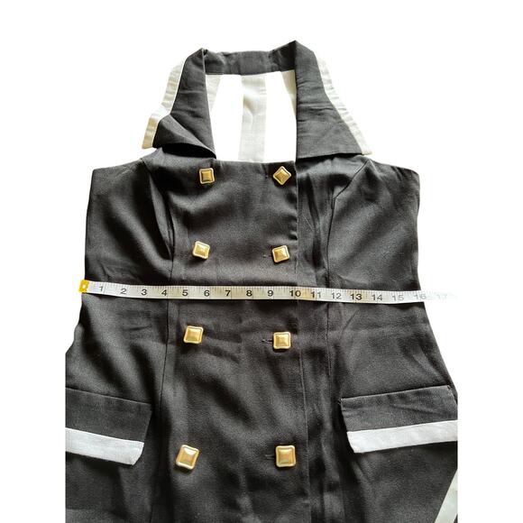 Scarlett Vintage Black & White Button Front Wrap Dress Size 9/10 Mini Classic - Picture 9 of 10